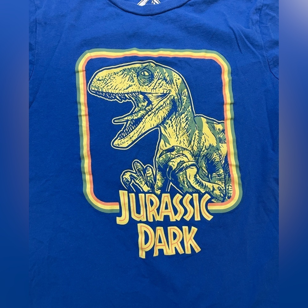 Girls Jurassic Park size large blue t-shirt - Picture 2 of 5